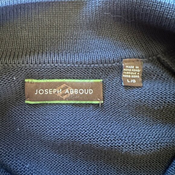 Joseph Abboud Mens Navy quarter zip  Sweater L - Picture 3 of 5